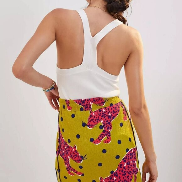 Maeve By Anthropologies Women's Skirt Size S Color Olive Pink Pull-on styling - Picture 2 of 11